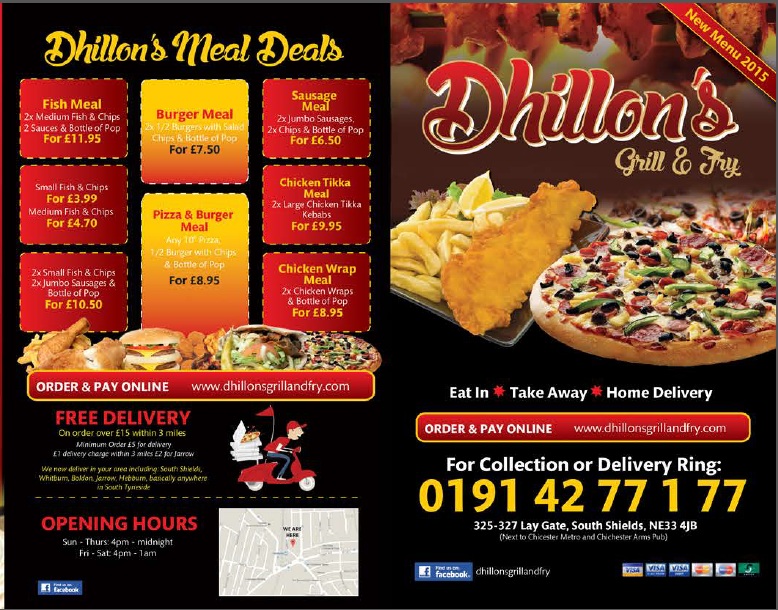 Dhillon's Grill and Fry 325 327 Laygate South Shields NE33 4JB Menu 1 Dhillon's Grill and Fry 325 327 Laygate South Shields NE33 4JB Menu 1