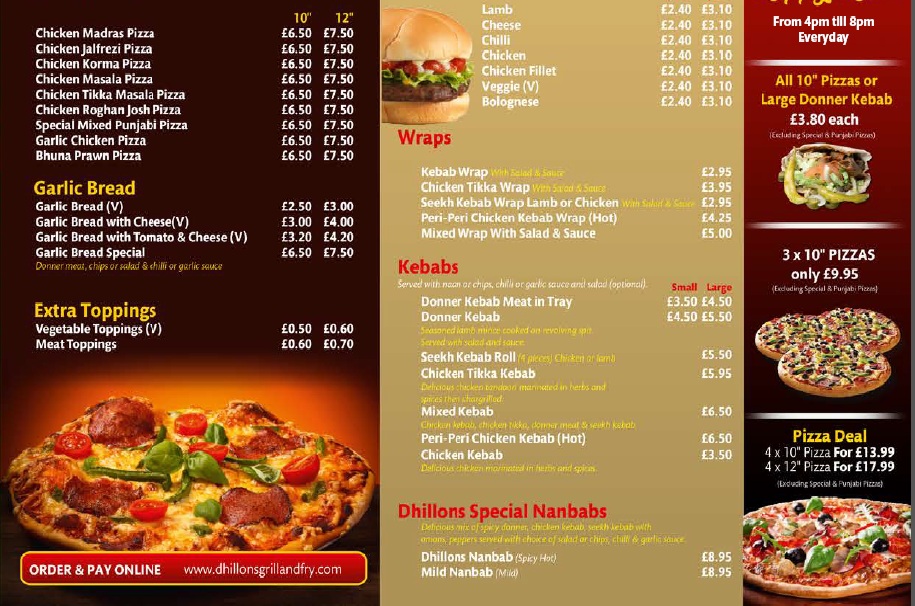 Dhillon's Grill and Fry 325 327 Laygate South Shields NE33 4JB Menu 3 Dhillon's Grill and Fry 325 327 Laygate South Shields NE33 4JB Menu 3
