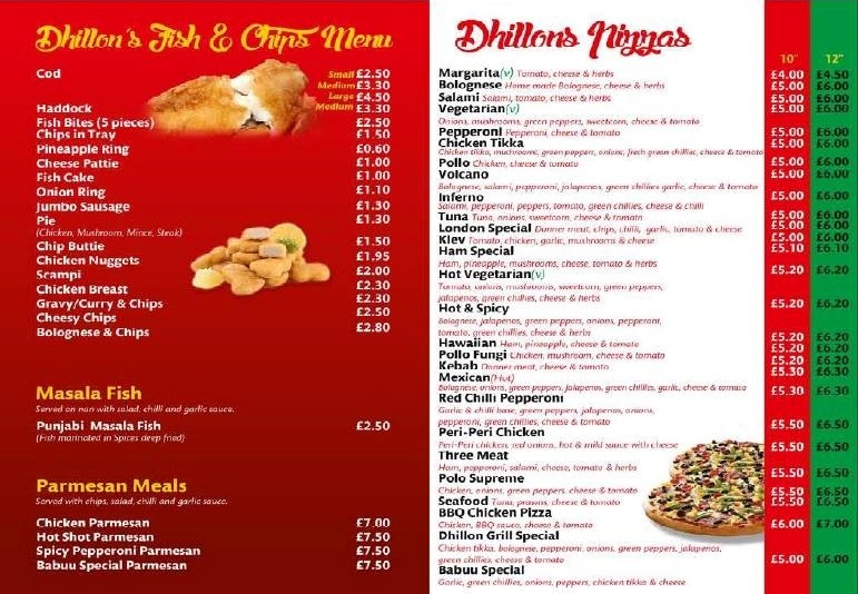 Dhillon's Grill and Fry 325 327 Laygate South Shields NE33 4JB Menu 4 Dhillon's Grill and Fry 325 327 Laygate South Shields NE33 4JB Menu 4