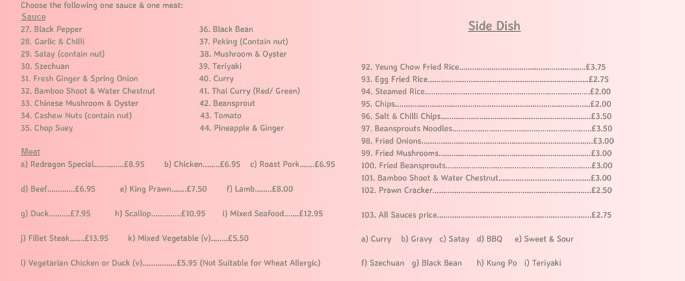 Redragon Chinese Restaurant Burrow Street South Shields NE33 1PP Menu 3 Redragon Chinese Restaurant Burrow Street South Shields NE33 1PP Menu 3