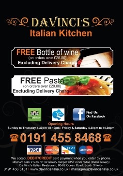 Da Vinci's Take-Away Menu