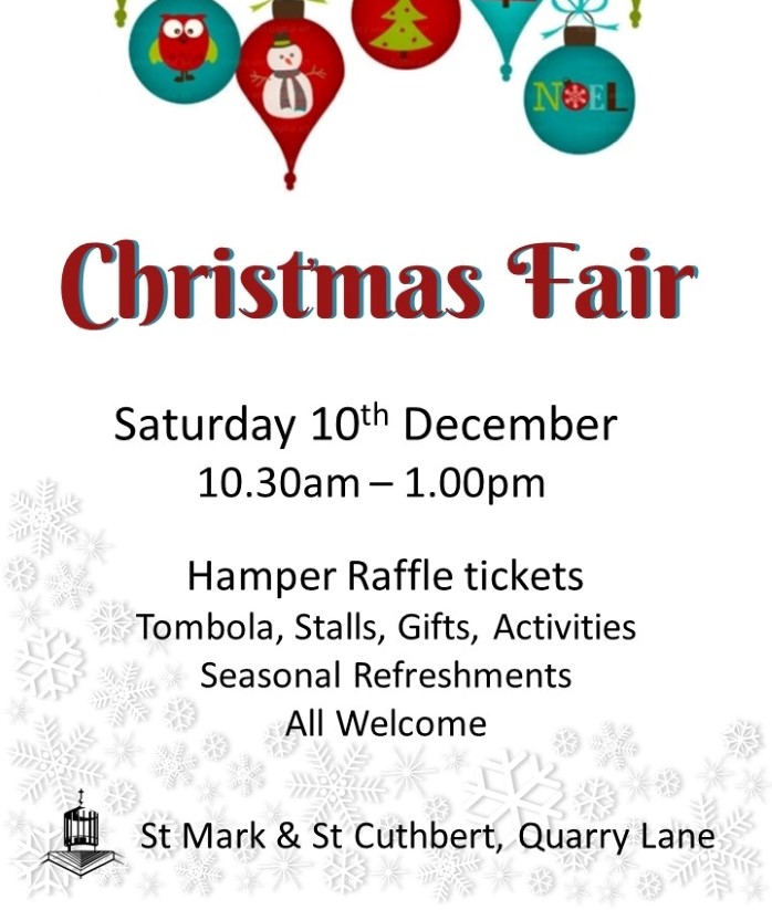 St Mark and St Cuthbert's Church Quarry Lane South Shields NE34 7NP Christmas Fair 2022