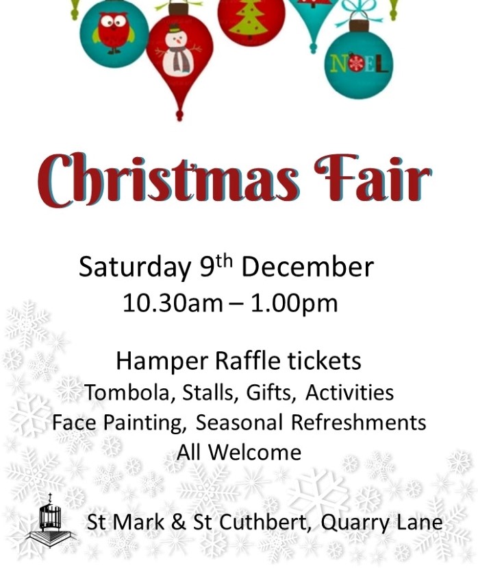 St Mark and St Cuthbert's Church Quarry Lane South Shields NE34 7NP Christmas Fair