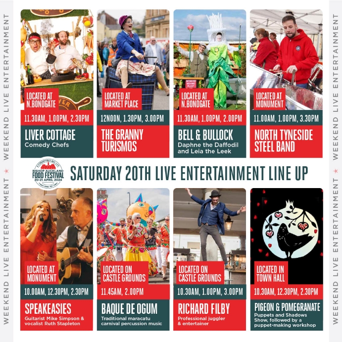 Bishop Auckland Food Festival Saturday Entertainment 2024