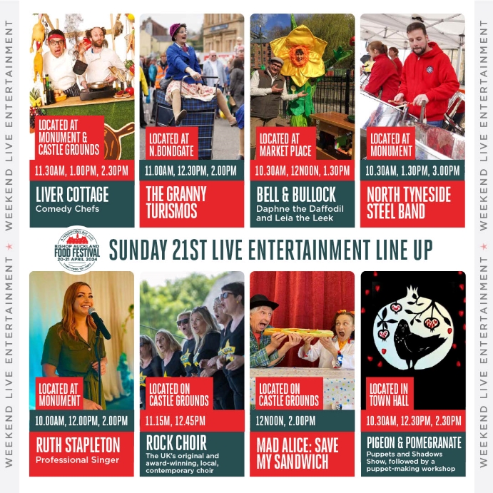 Bishop Auckland Food Festival Sunday Entertainment 2024