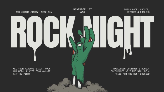 Halloween Rock Night Ben Lomond Grange Road West Jarrow South Tyneside NE32 3JA November 2024