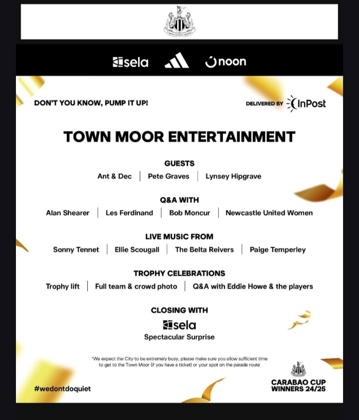 Newcastle United Town Moor Entertainment