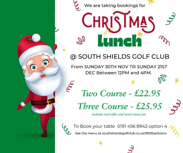 Christmas Lunch at South Shields Golf Club 1893 Bar & Bistro
