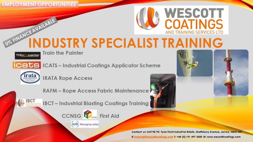 Wescott Coatings And Training Services Jarrow NE32 3UP Industry Specialist Training Wescott Coatings And Training Services Jarrow NE32 3UP Industry Specialist Training